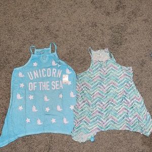 two justice girls tank tops size 14